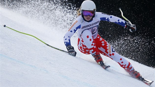 Ester Ledecká ve sjezdu v Garmisch-Partenkirchenu.