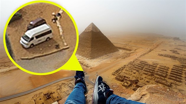 Nmeck mladk vylezl na Cheopsovu pyramidu v Gze. Vyvzl z toho s doivotnm zkazem vstupu do Egypta.