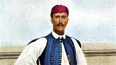Maratonec Spyridon Luis v řeckém kroji během olympijských her v Aténách (1896) Maratonec Spyridon Luis v řeckém kroji během olympijských her v Aténách (1896)
