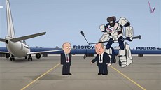Animovaný klip Všeruské lidové fronty, kde Vladimir Putin vystupuje jako... Animovaný klip Všeruské lidové fronty, kde Vladimir Putin vystupuje jako...