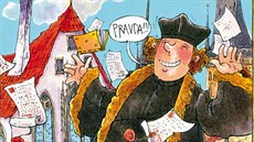 Ilustrace Tomáše Chluda z obálky komiksu Tomáše Němečka Jan Hus očima krejčího... Ilustrace Tomáše Chluda z obálky komiksu Tomáše Němečka Jan Hus očima krejčího...