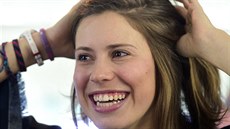Snowboardistka Eva Samková na tiskové konferenci v Praze po svém návratu z... Snowboardistka Eva Samková na tiskové konferenci v Praze po svém návratu z...