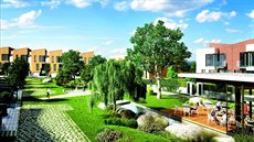 Rezidenční území Šárecké údolí bude mít vlastní vjezd s recepcí a uprostřed... Rezidenční území Šárecké údolí bude mít vlastní vjezd s recepcí a uprostřed...