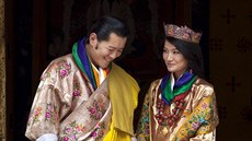 Bhútánský král Jigme Khesar Namgyel Wanghung a královna Jetsun Pema