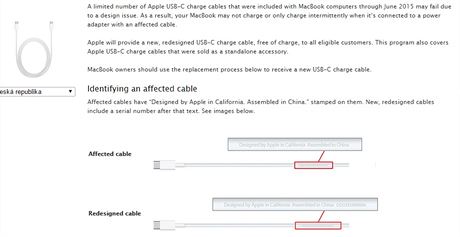 Problematické USB-C kabely od Applu nemají na konci sériové íslo.