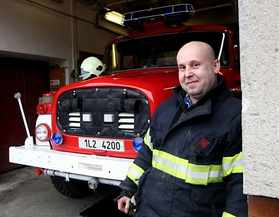 Ocenný hasi Petr Prokop.