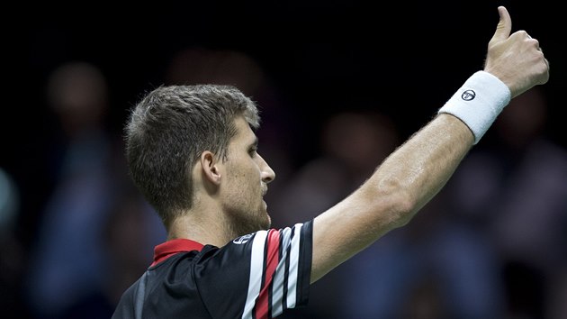 Slovensk tenista Martin Klian po vtzstv na turnaji v Rotterdamu.