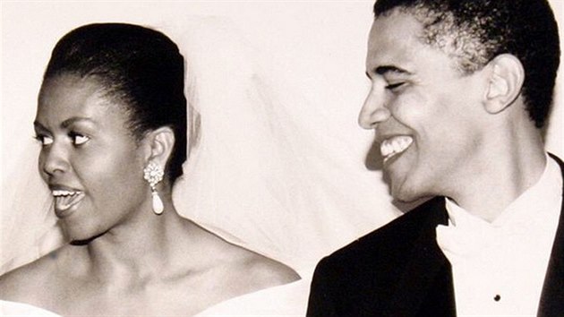 Barack Obama s manelkou v den svatby