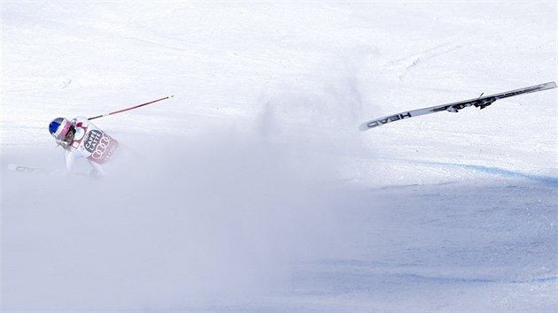 Lindsey Vonnov pad ve sjezdu v italskm La Thuile.