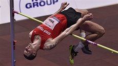 Český závodník Jaroslav Bába při Hustopečském skákání. Český závodník Jaroslav Bába při Hustopečském skákání.