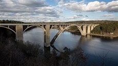 Orlická pehrada a Podolský most. Únor 2016.