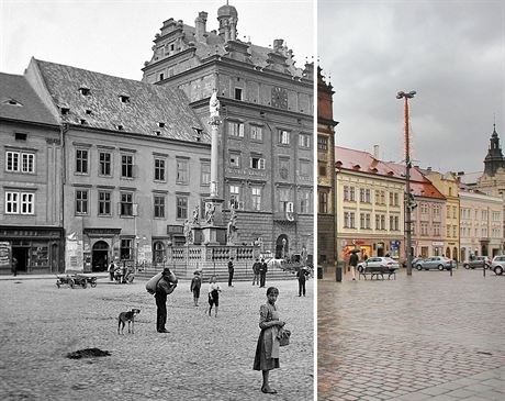 Plzeské námstí Republiky kolem roku 1890 a na aktuálním snímku