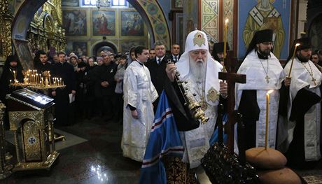 Podle ruských médií je pro pravoslavný svt synod zcela mimoádnou událostí. Chystá se od poátku 60. let minulého století (na snímku hlava ukrajinské ortodoxní církve patriarcha Filaret).