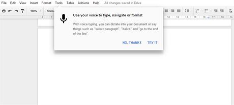 Google spustil hlasové ovládání svých dokument Doc.