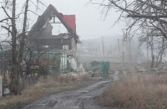 Pozstatky boj na pedmstí Slavjansku (20.prosince 2015)
