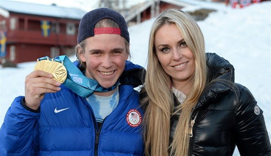 River Radamus a Lindsey Vonnová na zimní olympiád mládee v Lillehammeru.