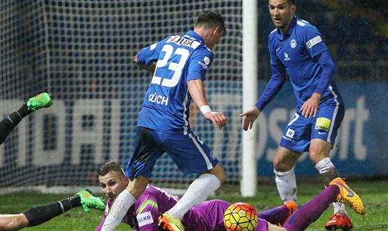 Momentka z únorového zápasu, který vyhrál Liberec 3:2.