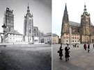 Katedrála sv. Víta v Praze - v letech 1891/1892 a dnes.