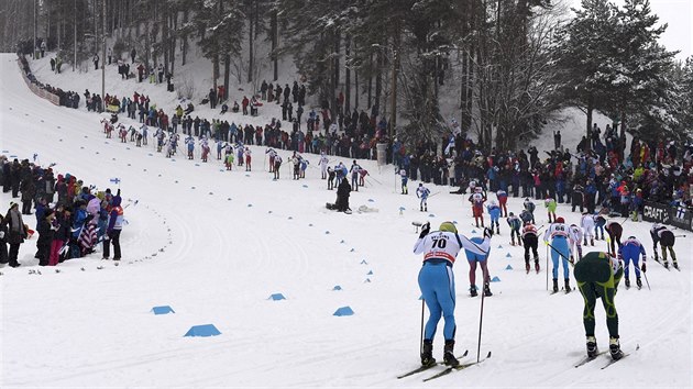 Momentka ze skiatlonu mu v Lahti.