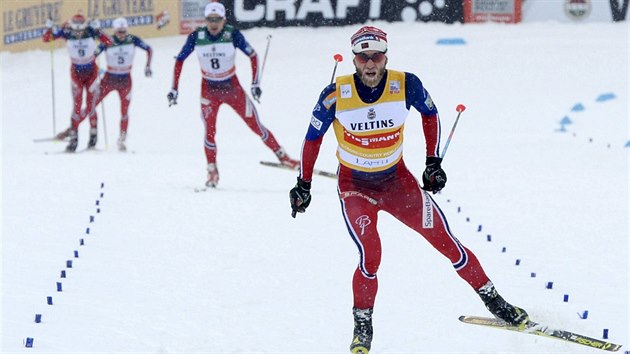 Martin Johnsrud Sundby vtz ve skiatlonu v Lahti.