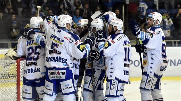 Hokejist Komety se raduj z vtzstv nad Mladou Boleslav.