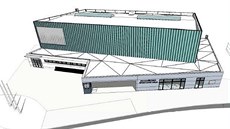 Do novoměstské sportovní haly se podle projektu vejde i hřiště na házenou.... Do novoměstské sportovní haly se podle projektu vejde i hřiště na házenou....