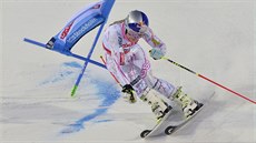 Lindsey Vonnová v paralelním slalomu ve Stockholmu.