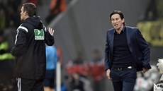 Trenér Roger Schmidt z Leverkusenu se zlobí kvli výroku rozhodího.