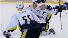 Radost kadaňských hokejistů Radost kadaňských hokejistů