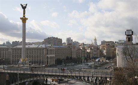 Pohled na námstí Nezávislosti v Kyjev (1. bezna 2016)