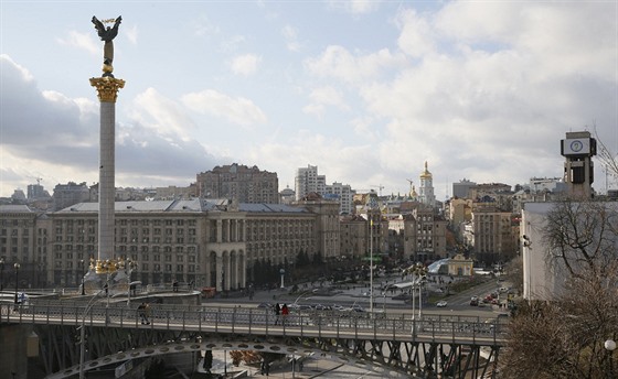 Pohled na námstí Nezávislosti v Kyjev (1. bezna 2016)