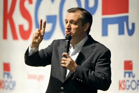 Momentka ze setkání Teda Cruze s volii v Kansasu odráí, jaké pro texaského...
