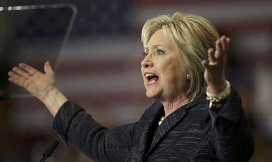 Demokratka Hillary Clintonová bhem amerických prezidentských primárek 8. bezna