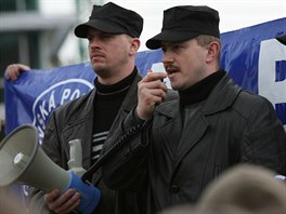 Marian Kotleba na demonstraci v roce 2009