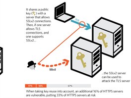 Ohroen jsou servery, kter vyuvaj TLS i SSLv2 protokoly, nebo servery,...