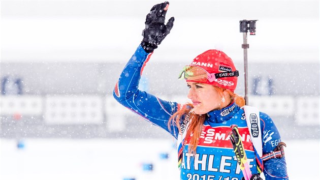 Gabriela Soukalov pi trninku ped sprintem v Oslu.