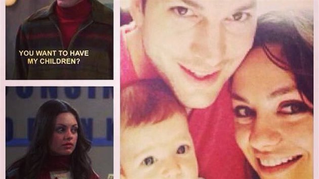 Mila Kunisov s manelem Ashtonem Kutcherem a dcerou Wyatt