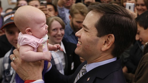 Marco Rubio bhem americkch prezidentskch pimrek v Idahu. Kampa mu zde nepomohla, dvacetiprocentn prh nepekroil a delegty za tento stt nezskal.