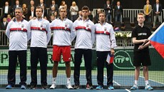 Tomá Berdych a Jaroslav Navrátil bhem Davis Cupu