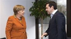 Nmecká kancléka Angela Merkelová na summitu jednala také s eckým premiérem...