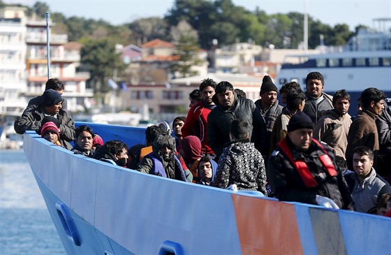 Uprchlíci na ostrov Lesbos (5. bezna 2016)