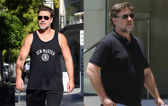 Russell Crowe za pl roku zhubl o tyiadvacet kilogram. Dnes je opt ve...