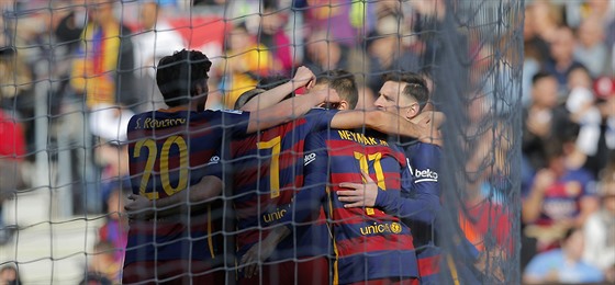 Gólová radost fotbalist Barcelony v duelu proti Getafe