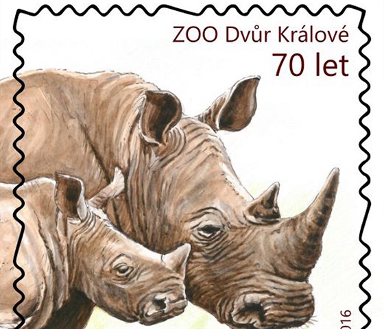 Zoo Dvr Králové vydává speciální emisi známek k 70. výroí zaloení. Autorkou...