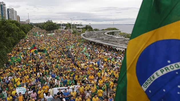 Demonstrace v Brazlii (13. bezna 2016).