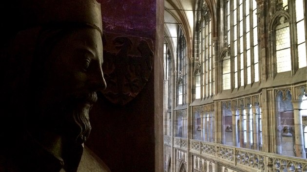 Karel IV. v katedrle svatho Vta na Praskm hrad.