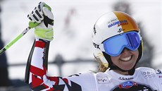 VÍTĚZNÝ ÚSMĚV. Cornelia Hütterová vyhrála superobří slalom v Lenzerheide. VÍTĚZNÝ ÚSMĚV. Cornelia Hütterová vyhrála superobří slalom v Lenzerheide.