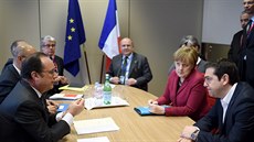 Nmecká kancléka Angela Merkelová, francouzský prezident François Hollande a...