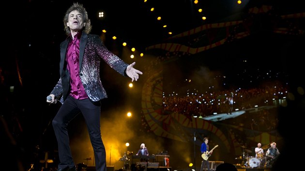 Mick Jagger bhem koncertu v kubnsk Havan