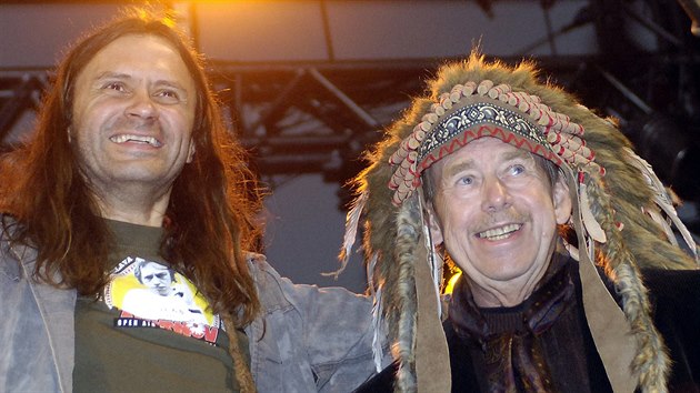Martin Vchet a Vclav Havel na trutnovskm festivalu v roce 2007.
